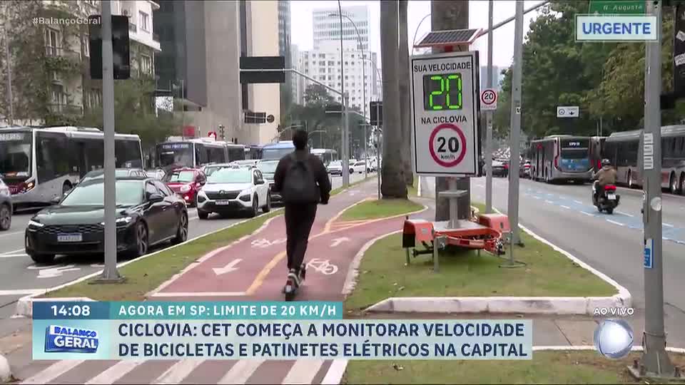 CET começa a mostrar velocidade de bicicletas e patinetes nas ciclovias de SP
