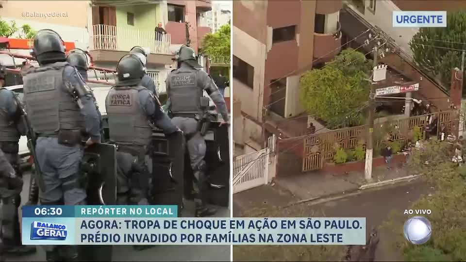 Polícia realiza reintegração de posse em prédio na zona leste de São Paulo