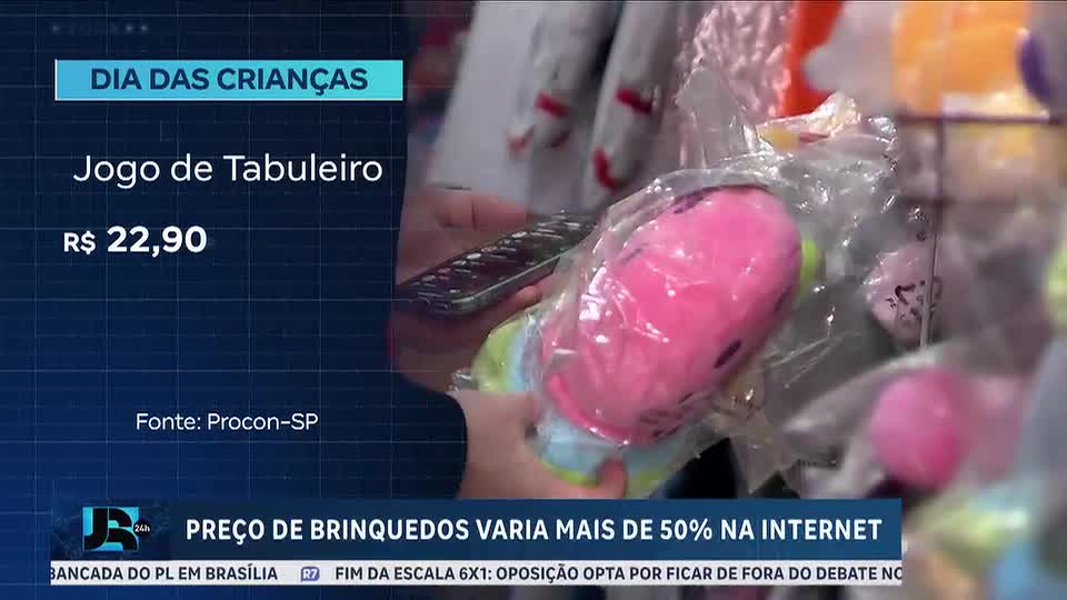 Preços de brinquedos para o Dia das Crianças variam em 50% em lojas da internet