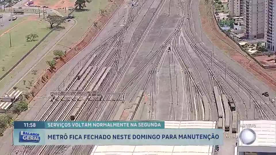 Metrô fica fechado neste domingo para manutenção