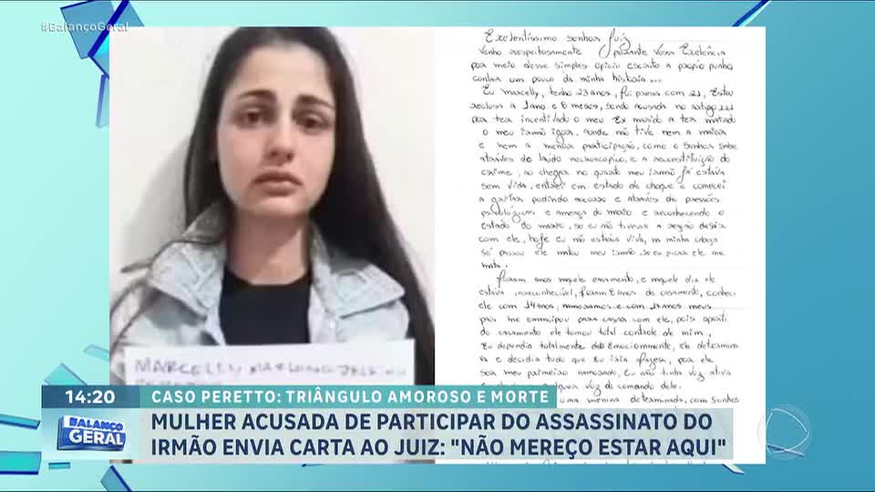 Irmã de Igor Peretto nega participação no crime e afirma ter sido ameaçada pelo ex-marido