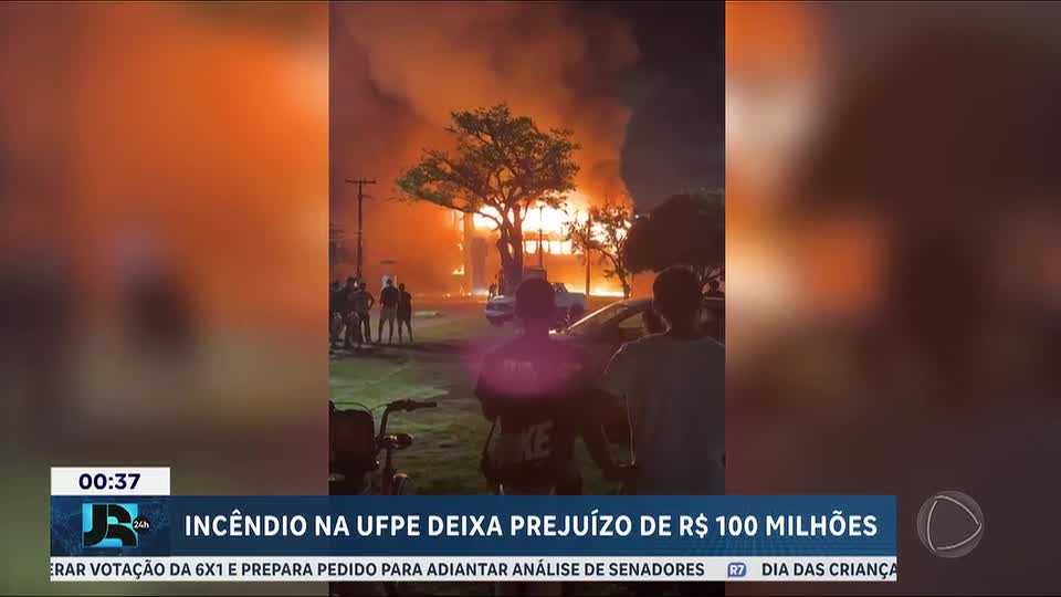 Incêndio de grandes proporções atinge a UFPE, no Recife