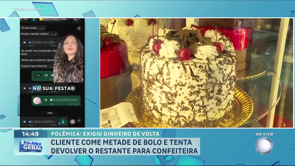 Cliente tenta devolver metade de bolo de noivado após baixa presença de convidados