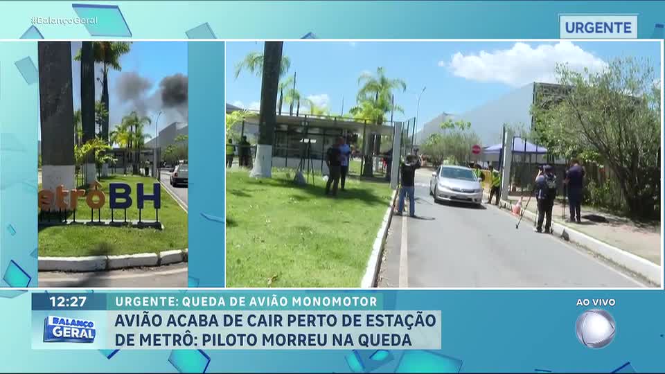 Avião monomotor cai próximo a estação de metrô em Belo Horizonte (MG); piloto morreu na queda