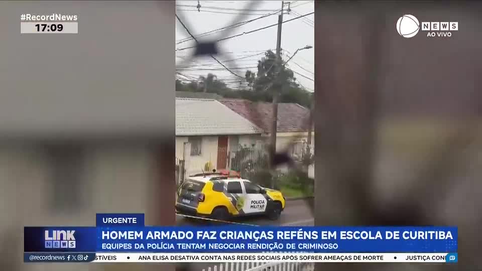 Urgente: homem armado faz crianças reféns em escola de Curitiba