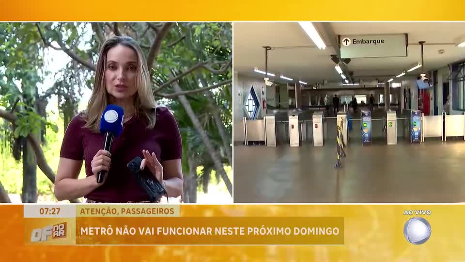Metrô do DF não funcionará no domingo, dia 11 de outubro