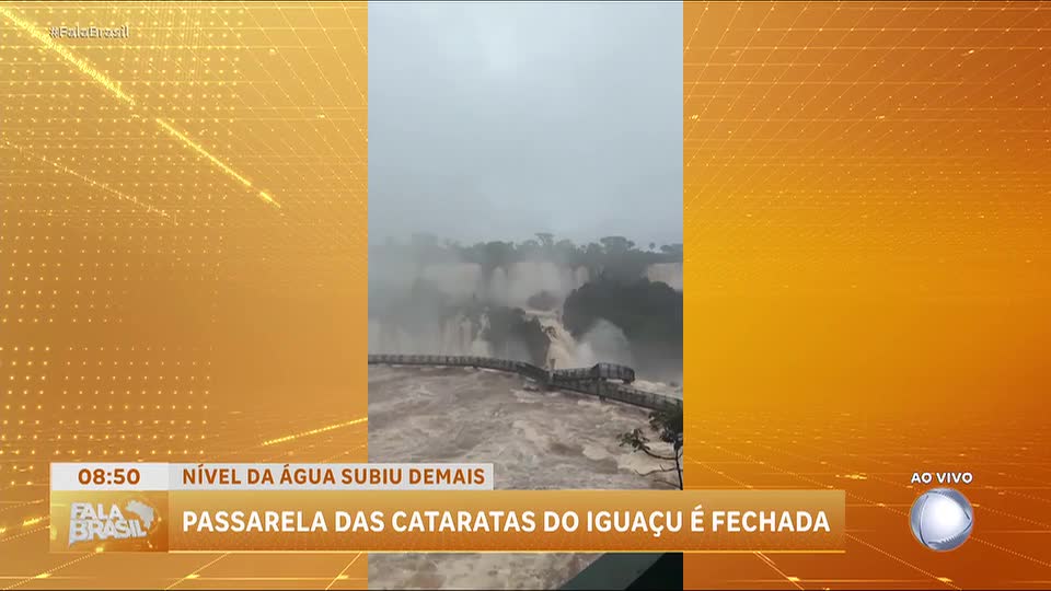 Passarela das Cataratas do Iguaçu é fechada após aumento da vazão de água