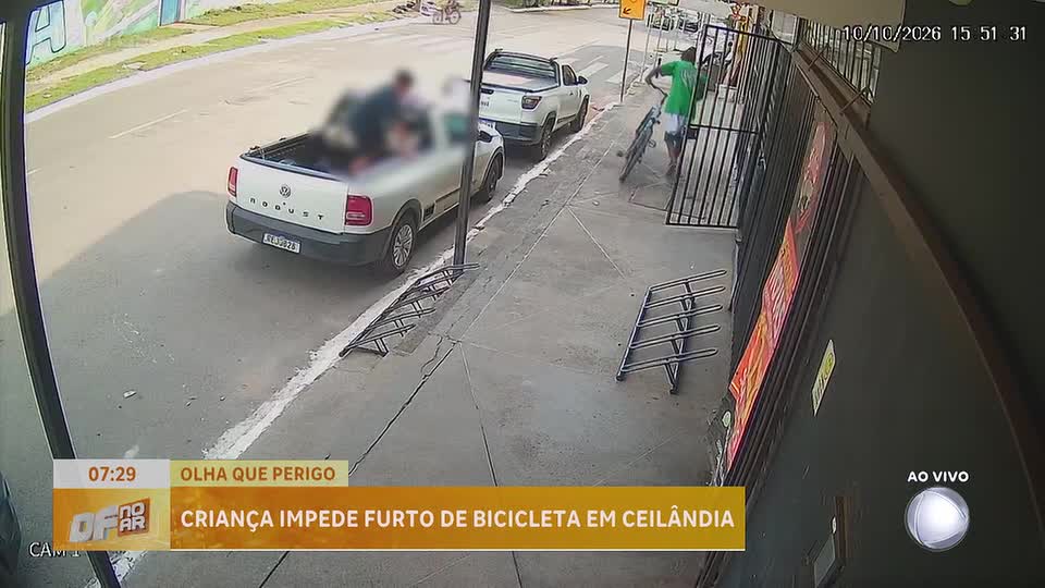 Criança impede furto de bicicleta em Ceilândia Sul (DF)