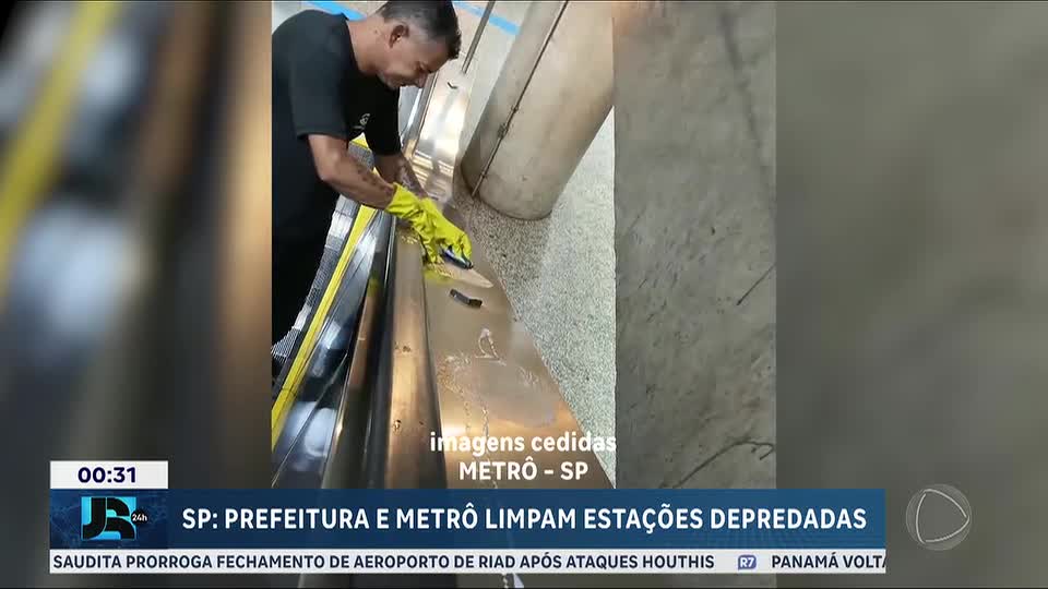 Prefeitura de SP inicia limpeza de estações de metrô vandalizadas em manifestação