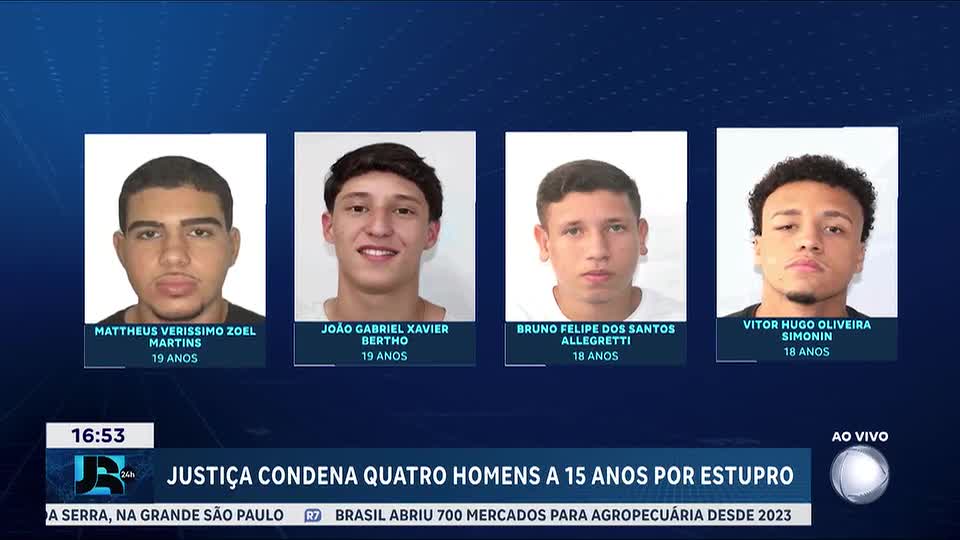 Quatro homens são condenados a 15 anos por estupro coletivo de adolescente no Rio