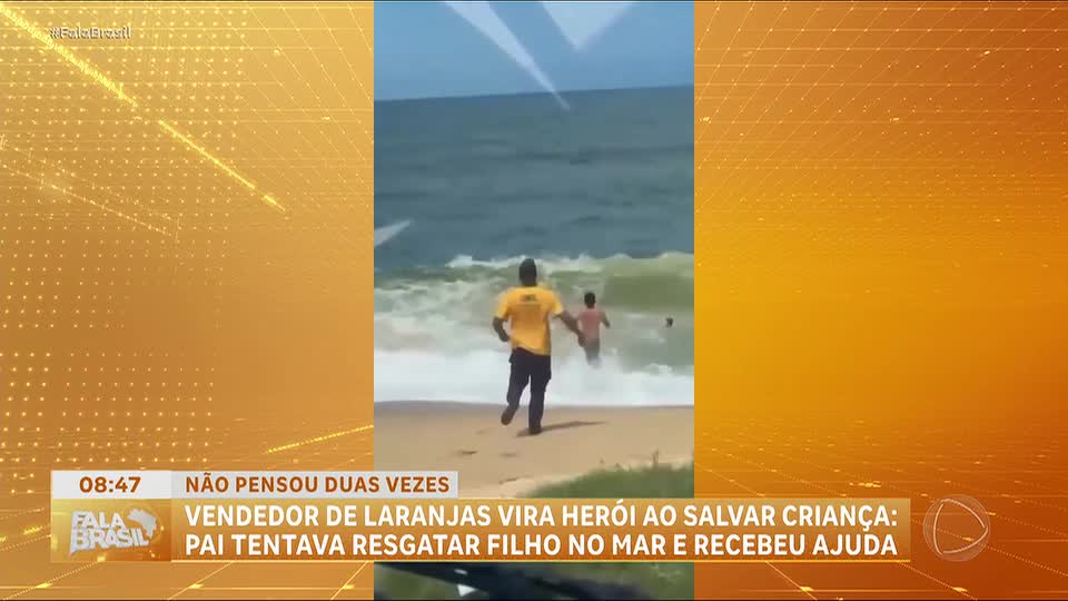 Vendedor de laranjas salva menino de afogamento em Rio das Ostras (RJ)
