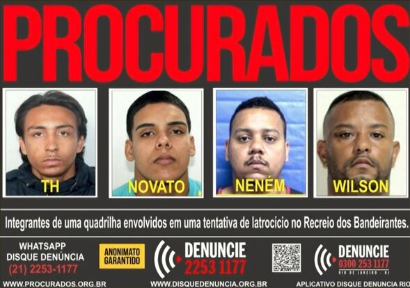 Disque Denúncia divulga cartaz para localizar suspeitos de atirar em idoso no Recreio, no Rio