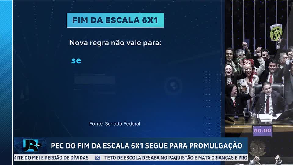 PEC do fim da escala 6x1 segue para promulgação no Congresso