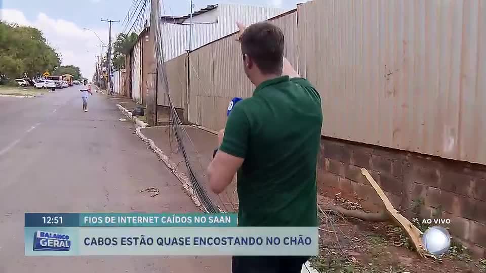 Fios de internet caídos no Saan, no DF, geram preocupação entre moradores