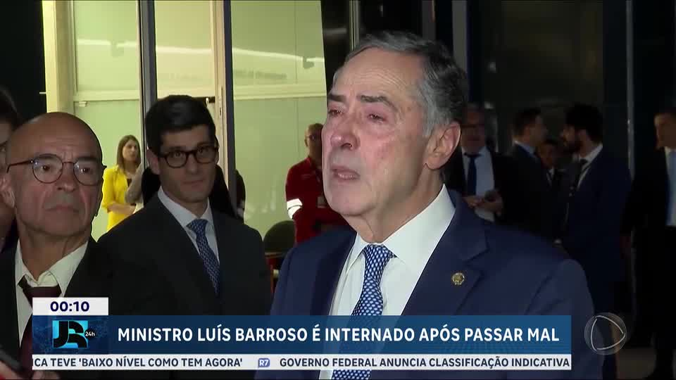 Ministro Luís Roberto Barroso é internado em Brasília após queda de pressão