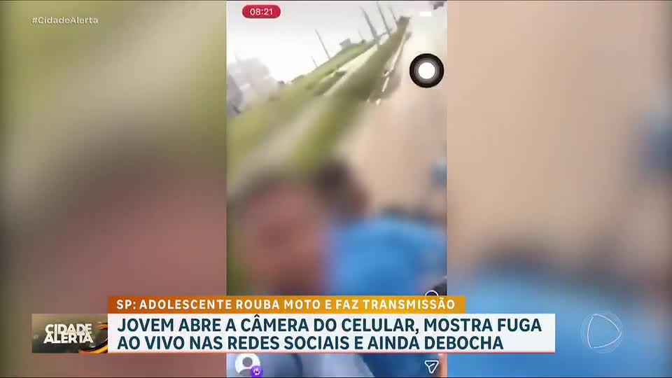Adolescente faz live durante fuga após roubo de moto em Campinas (SP)