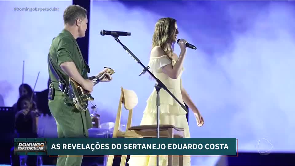 Eduardo Costa fala com exclusividade ao Domingo Espetacular sobre novo projeto musical com a filha