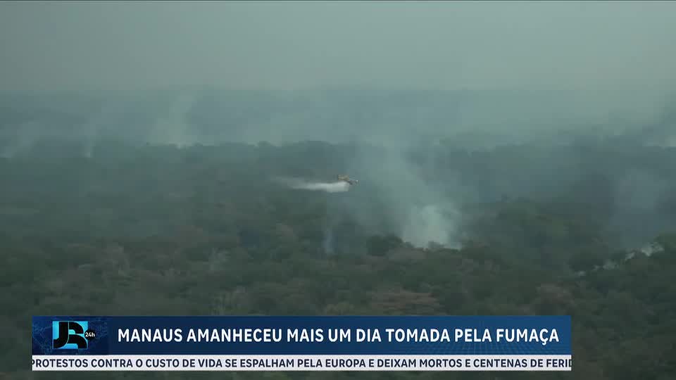 Manaus chega a 12 dias com incêndios e amanhece sob fumaça nesta segunda (19)
