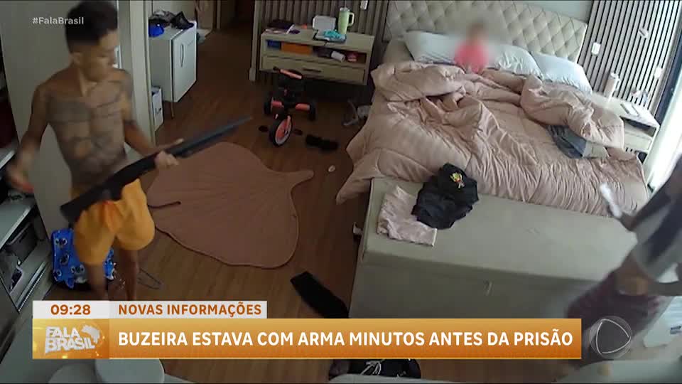 Imagens mostram que  Buzeira estava armado antes de ser preso