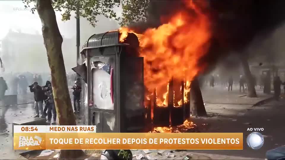França implementa toque de recolher após protestos violentos