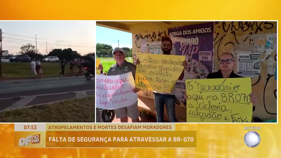 Moradores da BR-070 denunciam falta de segurança para atravessar rodovia