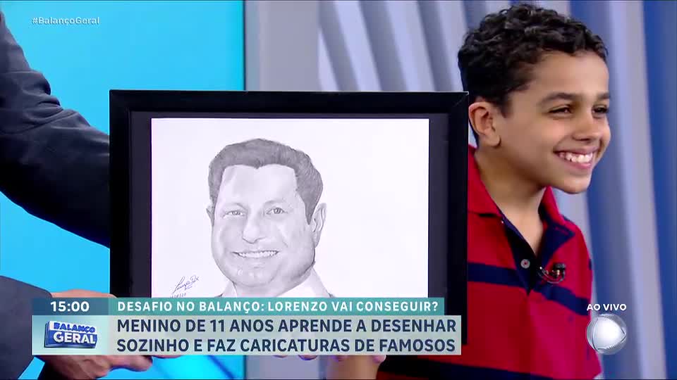 Menino de 11 anos se destaca por desenhos realistas de personalidades famosas