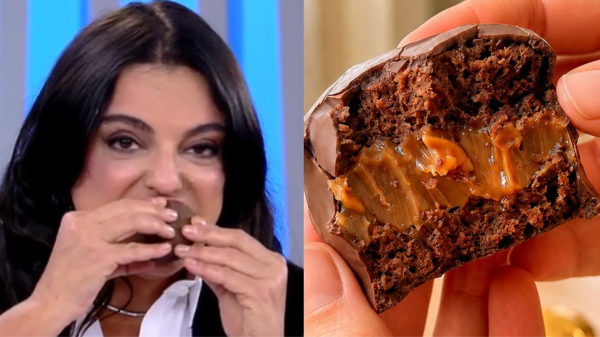 É bom mesmo? Fabíola Reipert prova pão de mel de R$ 18 da mãe de Chay Suede