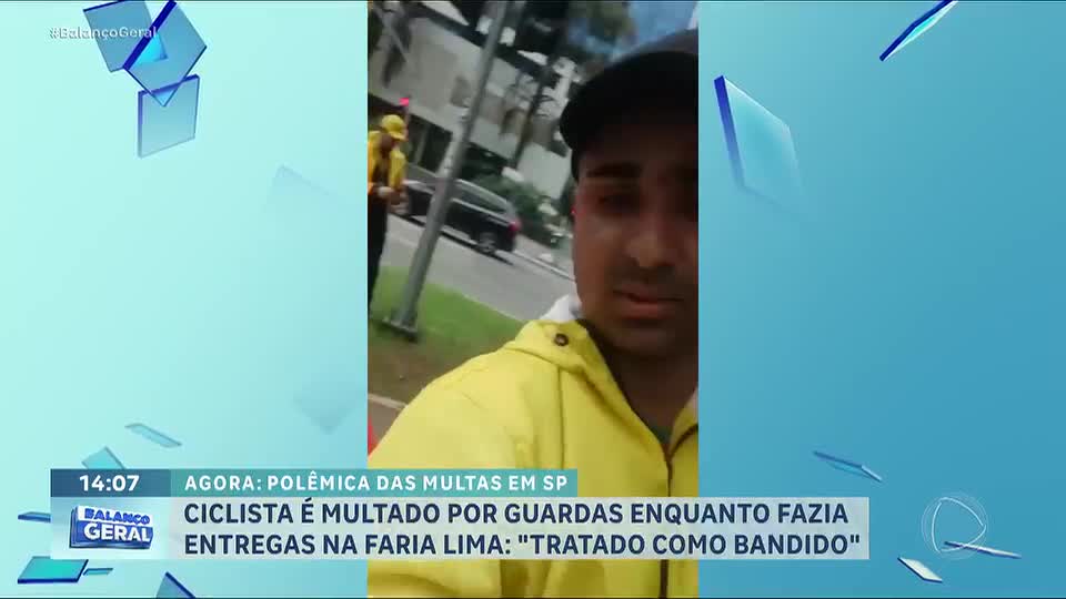 Entregador questiona multa aplicada durante fiscalização de bicicletas em São Paulo
