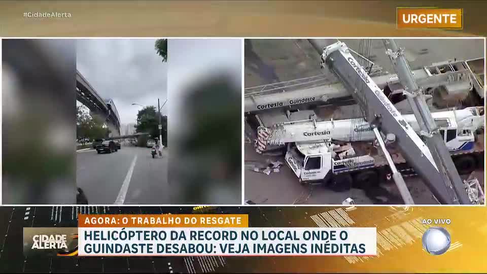 Trem atinge guindaste caído sobre monotrilho na zona leste de SP