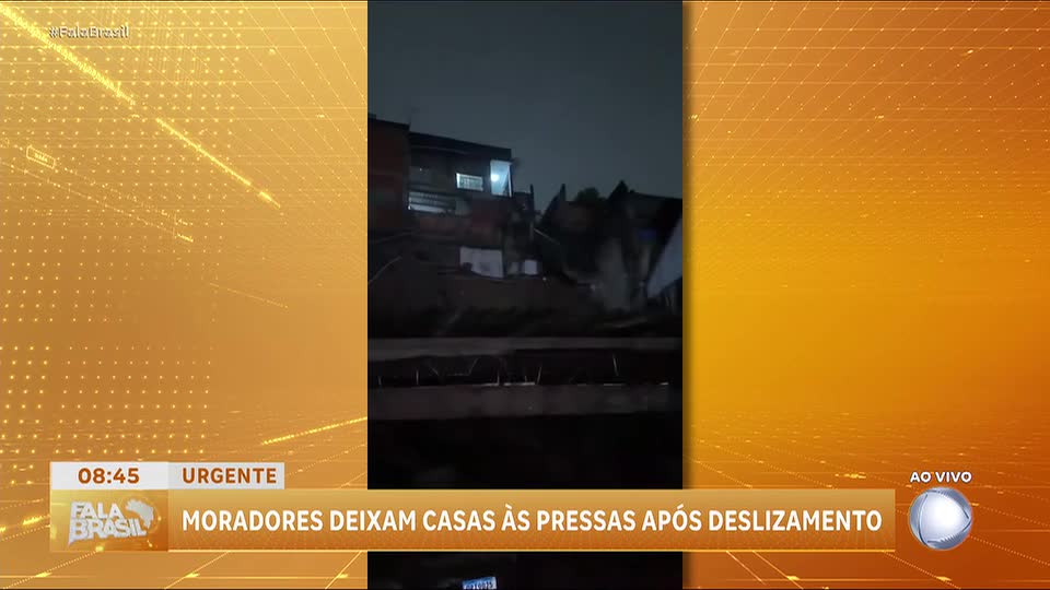 Deslizamento de terra atinge casa em Diadema, Grande SP