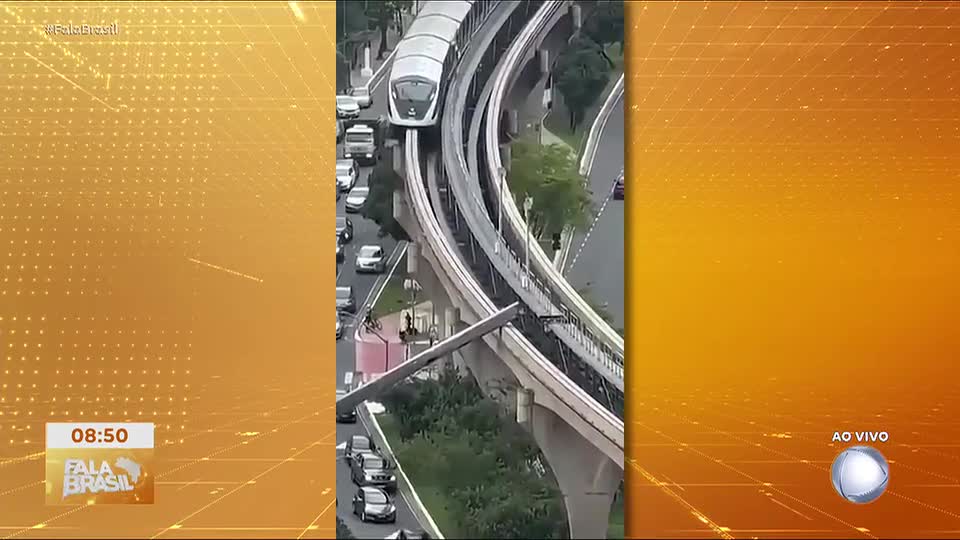 Guindaste cai em trilhos e interrompe monotrilho em São Paulo