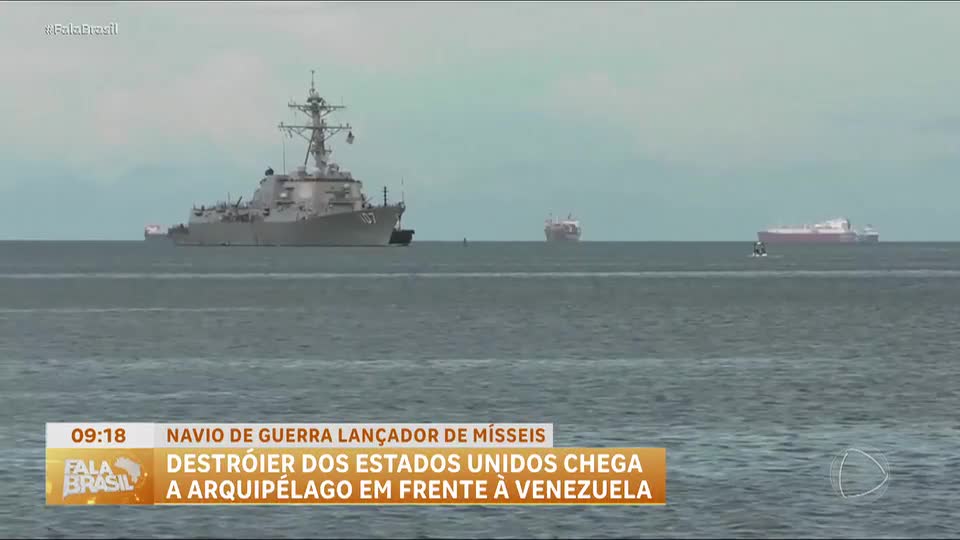 Destróier dos Estados Unidos chega a arquipélago em frente a Venezuela