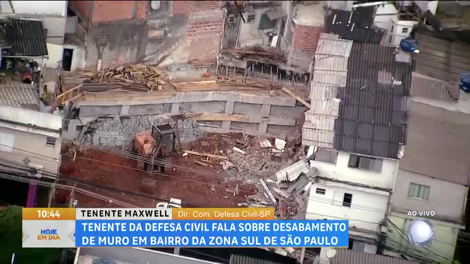 Tenente da Defesa Civil fala sobre desabamento de muro em bairro da zona sul de São Paulo