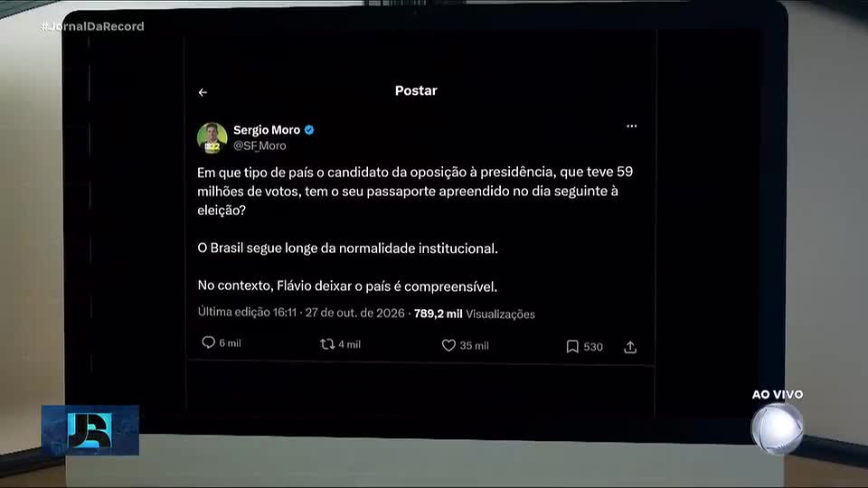 'Flávio Bolsonaro deixar o país é compreensível', diz governador eleito do Paraná Sergio Moro