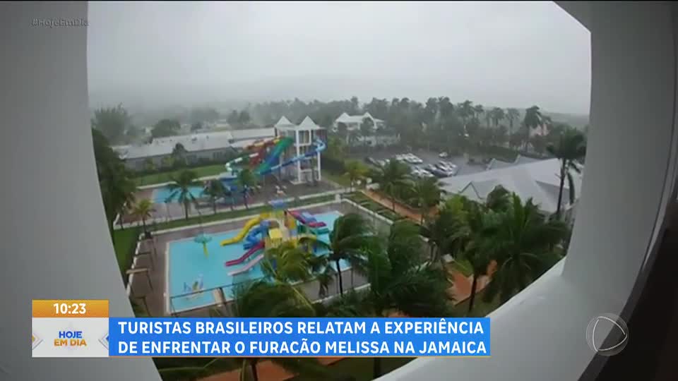 Turistas brasileiros relatam a experiência de enfrentar o furacão Melissa na Jamaica