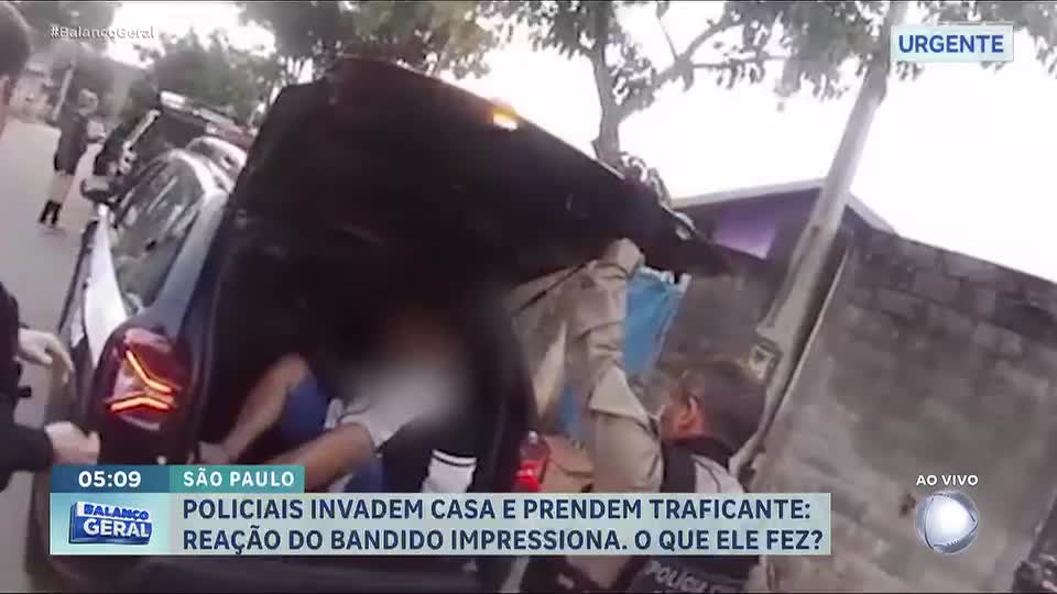 Traficante chora ao ser preso dentro de laboratório clandestino no interior de São Paulo