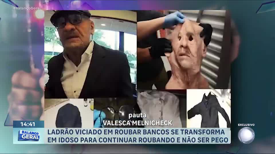 Criminoso usa máscara de idoso para roubar bancos nos EUA