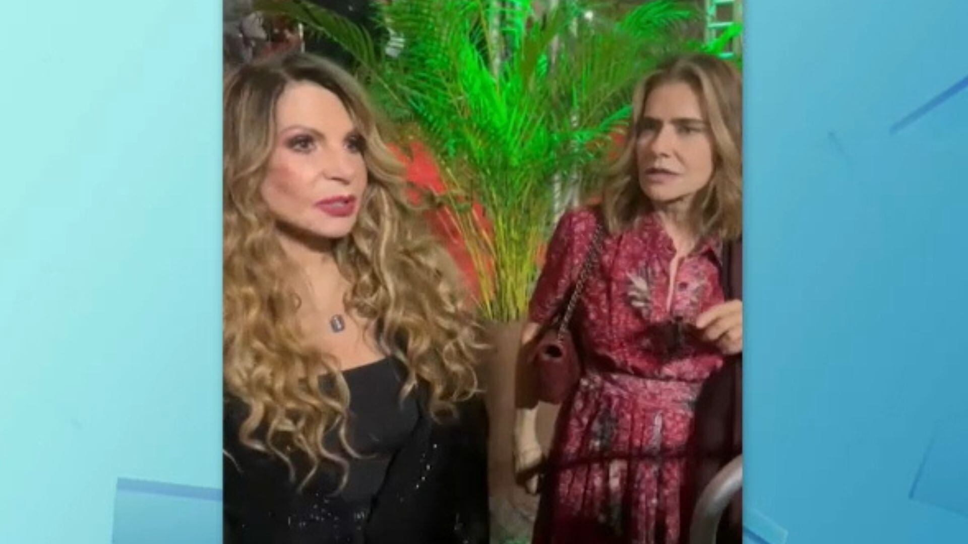 Maitê Proença pede carona para Elba Ramalho ao sair de evento no RJ
