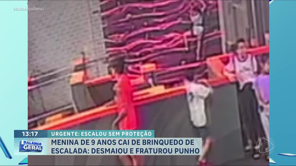 Criança de 9 anos cai de brinquedo de escalada no Rio