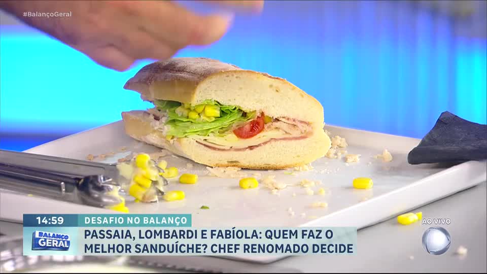 Balanço Geral comemora Dia do Sanduíche com competição entre os apresentadores