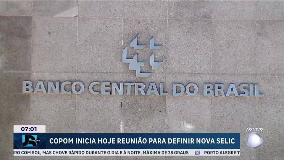 Copom começa reunião, e expectativa do mercado é de que taxa de juros seja mantida em 15% ao ano