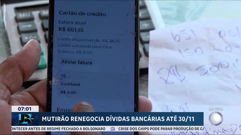 Mutirão renegocia dívidas bancárias até 30 de novembro