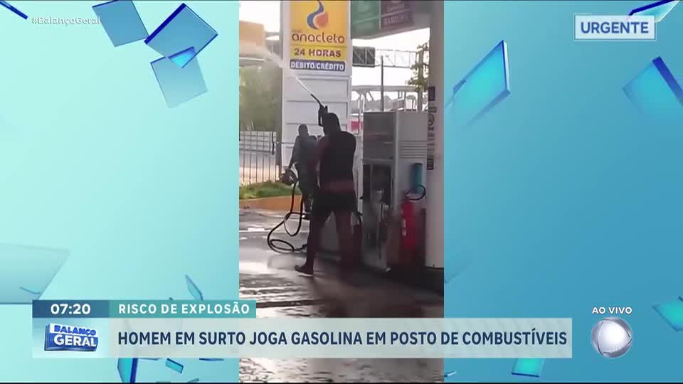 Homem em surto espalha gasolina em posto de gasolina em Vitória (ES)