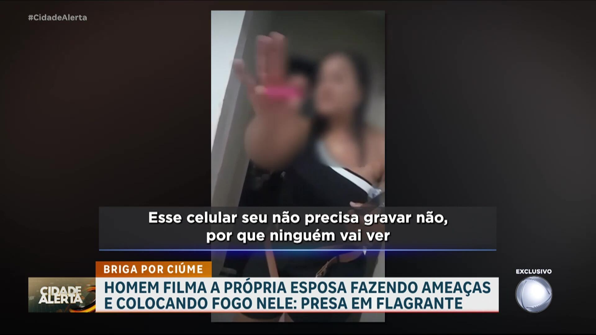 Flagrante: mulher ameaça o marido e tenta matá-lo colocando fogo nele