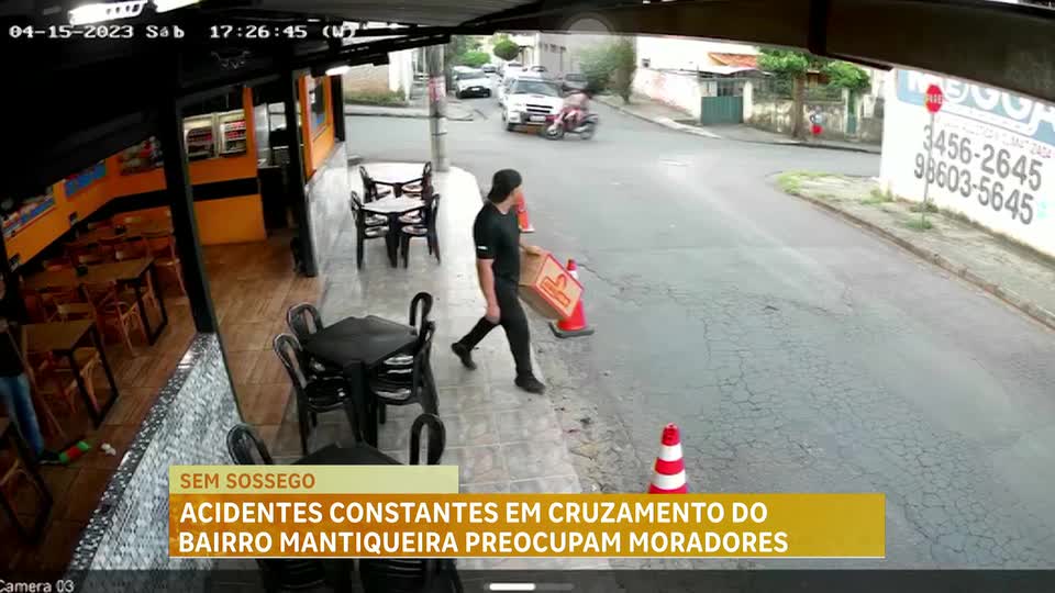 Acidentes constantes em cruzamento preocupam moradores do bairro Mantiqueira, em BH