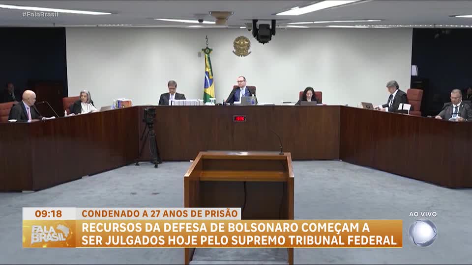 STF julga recurso de Bolsonaro e seis condenados por tentativa de golpe