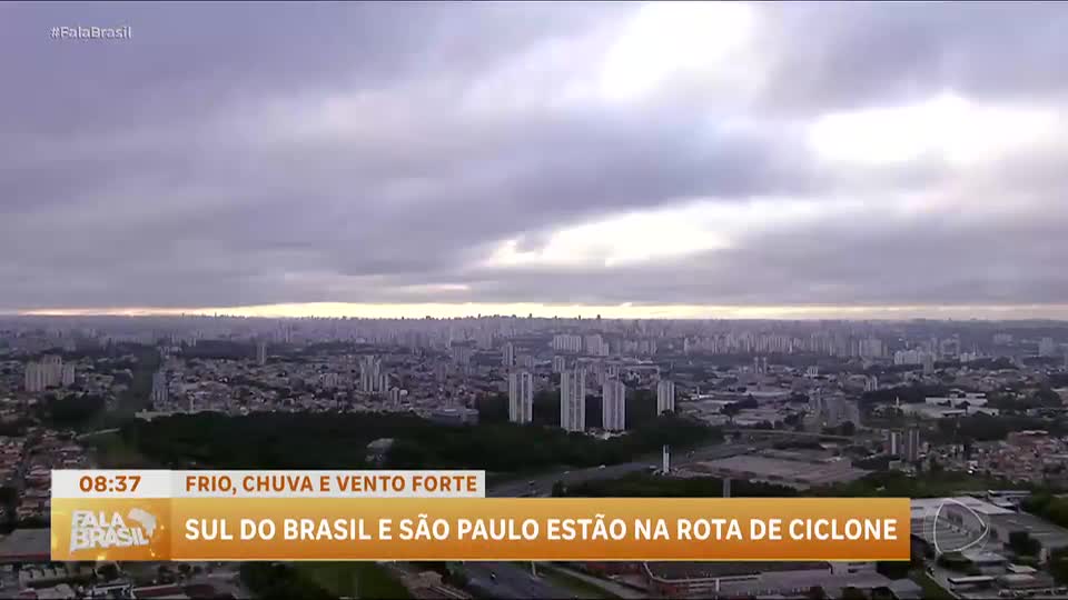 Ciclone extratropical ameaça sudeste e sul do Brasil com ventos fortes