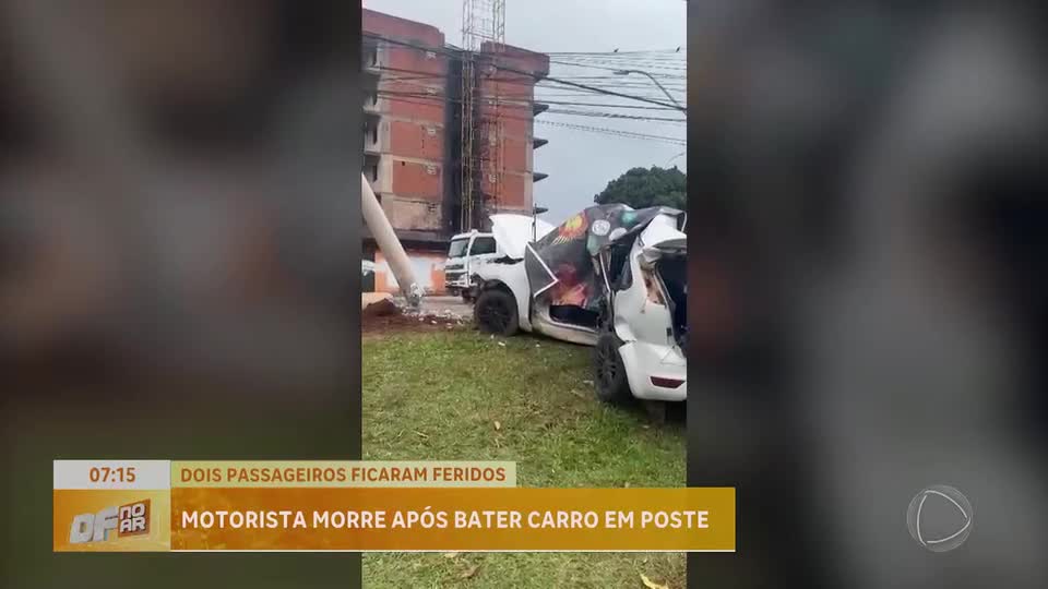 Motorista morre em acidente após colidir com poste em Sobradinho (DF)