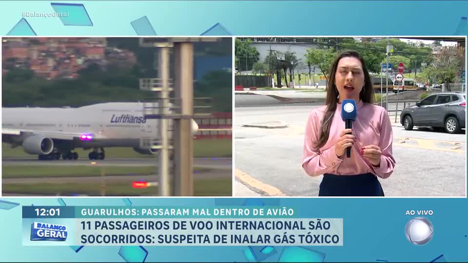 Onze passageiros são hospitalizados após inalarem gás tóxico em aeronave no aeroporto de Guarulhos