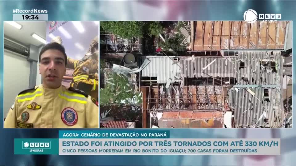 Paraná foi atingido por três tornados com até 330 km/h
